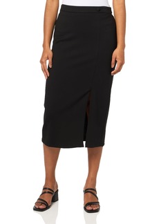 Calvin Klein Women's Classic Fit Straight Lux Suit Skirt  Midi