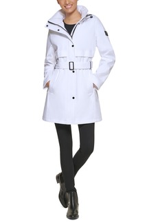 Calvin Klein Women's Hooded Belted Raincoat