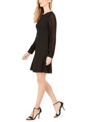 Calvin Klein Illusion-Sleeve A-Line Dress - Black