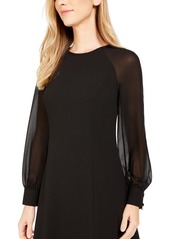 Calvin Klein Illusion-Sleeve A-Line Dress - Black