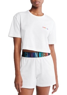 Calvin Klein Women's Intense Power Lounge Sleep T-Shirt White W/Ombre Pride WB
