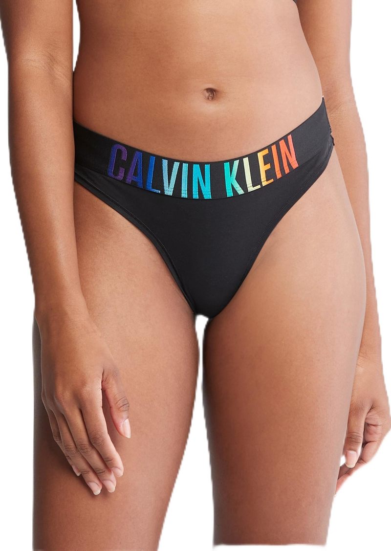 Calvin Klein Women's Intense Power Thong Black W/Ombre Pride WB