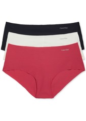 Calvin Klein Women's Invisibles 3-Pack Hipster Underwear QD3559 - Speak Easy/Light Caramel/ Black