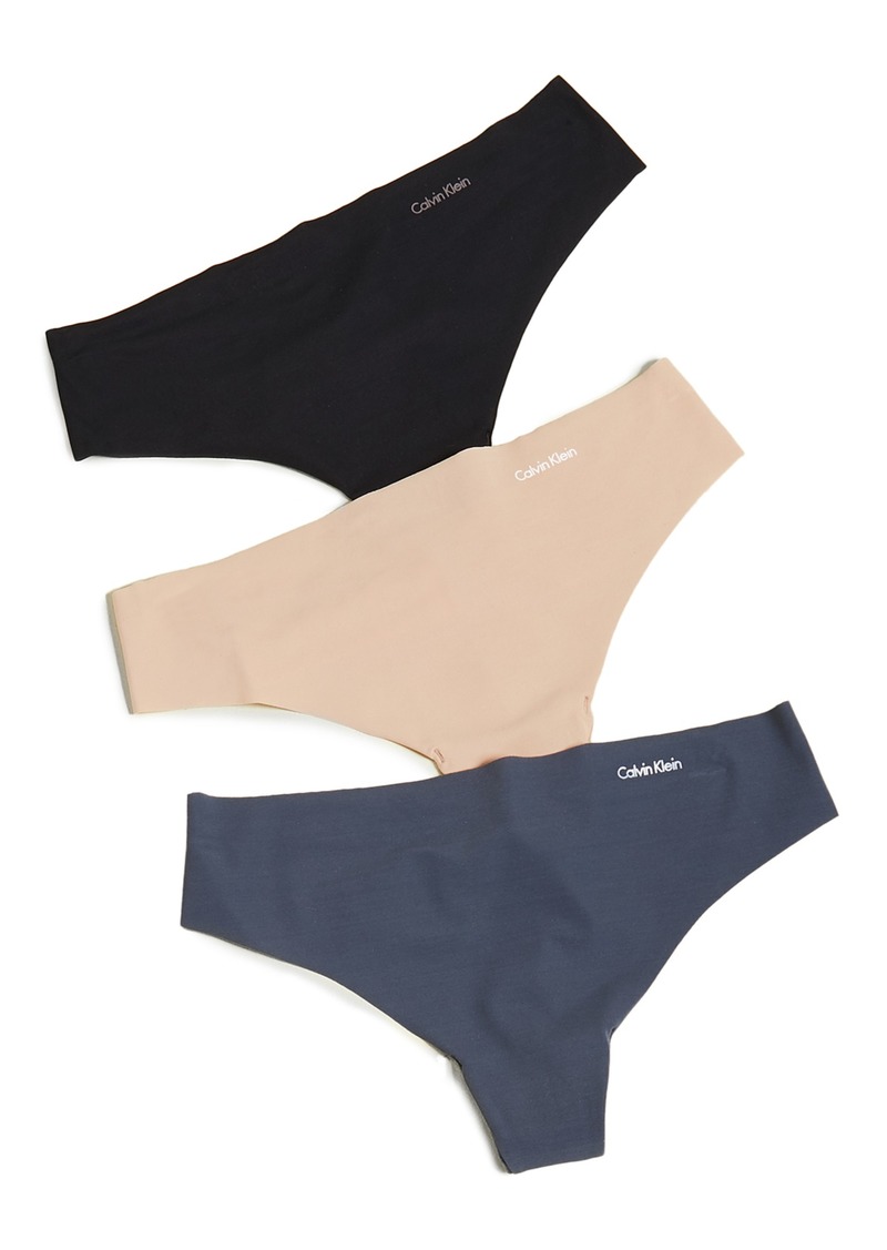 Calvin Klein Women's Invisibles Seamless Thong Panties 3 Pack