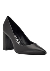 Calvin Klein Women's Jasmine Pointy Toe Slip-on Dress Pumps - Black Leather