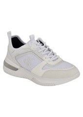 Calvin Klein Women's Jazmeen Lace-up Round Toe Casual Sneakers - Light Gray, Yellow