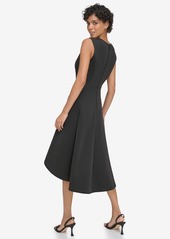 Calvin Klein Women's Jewel-Neck High-Low-Hem Dress - Black White