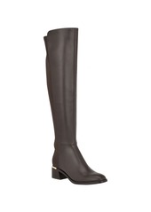 Calvin Klein Women's Jotty Round Toe Over The Knee Dress Boots - Black
