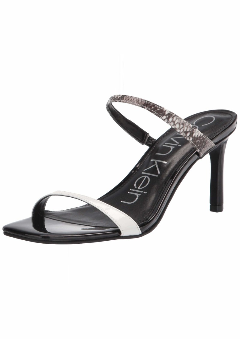 Calvin Klein Women's Halena Heeled Sandal White/Black