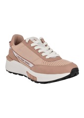 Calvin Klein Women's Khalli Almond Toe Casual Lace-up Sneakers - Light Gray/Medium Pink