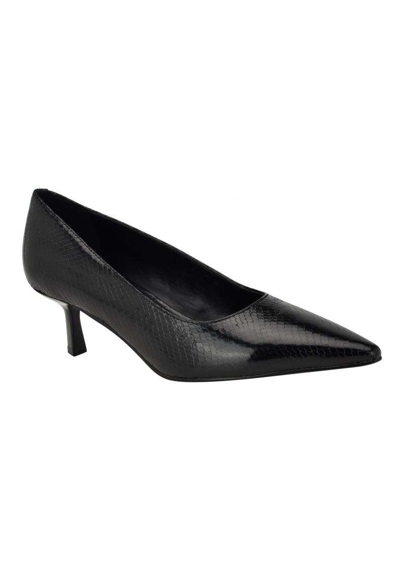 Calvin Klein Women's Kierra Slip-On Pointy Toe Dress Pumps - Black Snake