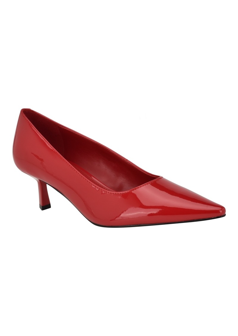 Calvin Klein Women's Kierra Slip-On Pointy Toe Dress Pumps - Medium Red Patent