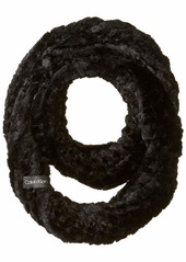 Calvin Klein Women's Knit faux fur Infinity Scarf black