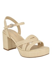 Calvin Klein Women's Lailly Strappy Platform Sandals - Medium Natural - Manmade with Textile So