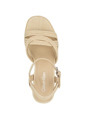 Calvin Klein Women's Lailly Strappy Platform Sandals - Light Natural - Manmade with Textile Sol