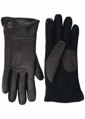 Calvin Klein Women's Leather/Suede Gloves W/Debossed Logo