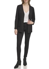 Calvin Klein Women's Lightweight Ponte V Neck Utilitarian Pockets Jacket (Standard and Plus Size)