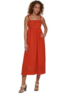 Calvin Klein Women's Linen-Blend A-Line Dress - Clay