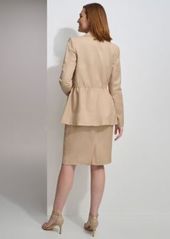 Calvin Klein Womens Linen Blend Cinch Waist Blazer Pencil Skirt