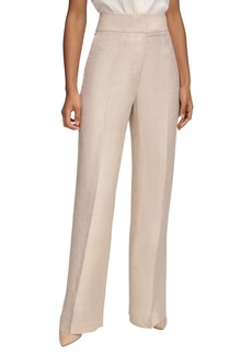 Calvin Klein Women's Linen Wide-Leg Pants - Khaki/white