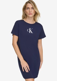 Calvin Klein Women's Logo T-Shirt Dress Swim Cover-Up - Navy