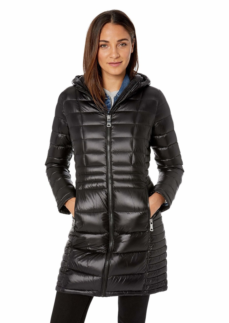 calvin klein women's long packable anorak jacket