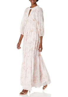 Calvin Klein Women's Long Sleeve Floral Print Gown