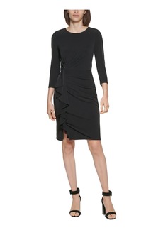 Calvin Klein Women's Long Sleeve Jersey Dress with Ruching