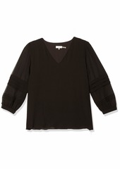 Calvin Klein Women's Long Sleeve V Neck Blouse  Extra Large