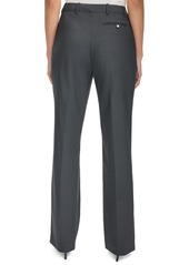 Calvin Klein Women's Pinstripe Straight-Leg Pants - Charcoal/Cream