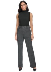 Calvin Klein Women's Textured Straight-Leg Pants - Blck Multi