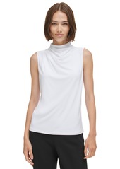 Calvin Klein Women's Mock-Neck Sleeveless Top - White