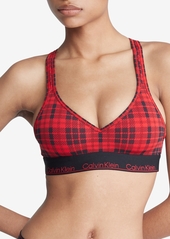 Calvin Klein Women's Modern Cotton Holiday Padded Bralette QF7781 - Scotch Plaid Rouge