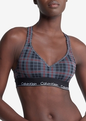 Calvin Klein Women's Modern Cotton Holiday Padded Bralette QF7781 - Scotch Plaid Rouge