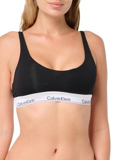 Calvin Klein Women's Modern Cotton Lightly Lined Scoopneck Bralette