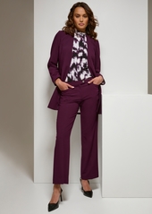 Calvin Klein Women's Roll Sleeve Open Front Blazer - Aubergine