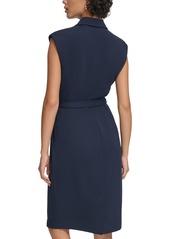 Calvin Klein Women's Notch-Collar Sleeveless Blazer Dress - Indigo