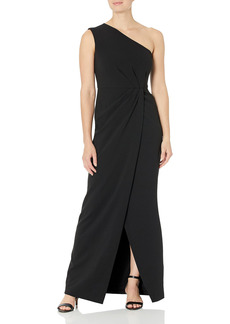 Calvin Klein Women's One Shoulder Gown with Waist Ruch