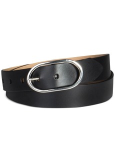 Calvin Klein Women's Oval Center Bar Buckle Dress Belt - Black