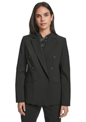 Calvin Klein Women's Peak-Lapel Double-Breasted Blazer - Black