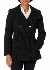 Calvin Klein Womens Petite Sized Double Breated Wool Coat BBT 6P