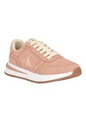 Calvin Klein Women's Piper Lace-Up Platform Casual Sneakers - Light Pink- Manmade Upper and Sole