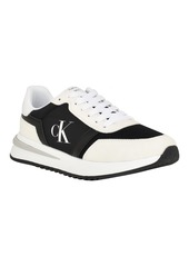 Calvin Klein Women's Piper Lace-Up Platform Casual Sneakers - White, Beige Multi- Manmade, Textile Upp
