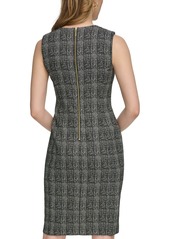 Calvin Klein Women's Plaid Sleeveless Sheath Dress - Black/Cream