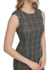 Calvin Klein Women's Plaid Sleeveless Sheath Dress - Black/Cream