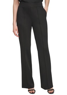 Calvin Klein Women's Seam-Front Wide-Leg Pants - Black