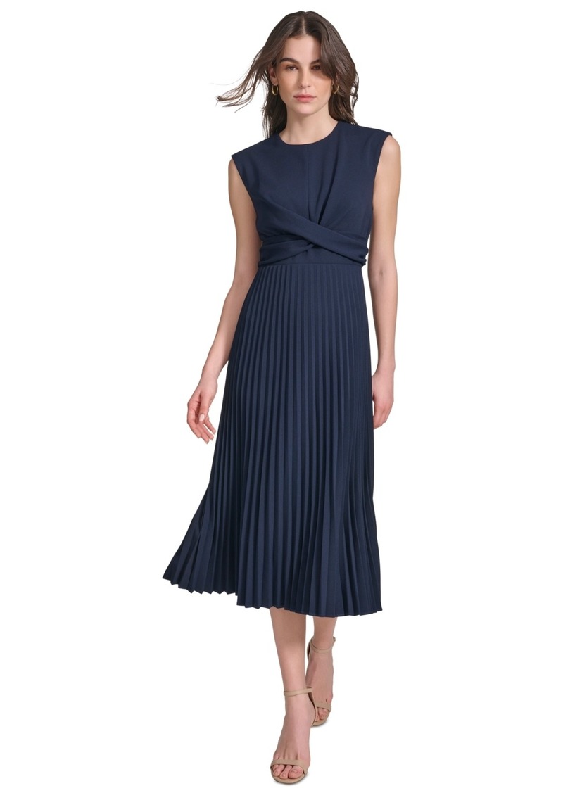 Calvin Klein Women's Pleated A-Line Dress - Indigo
