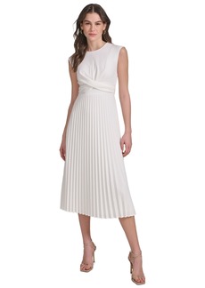 Calvin Klein Women's Pleated A-Line Dress - White