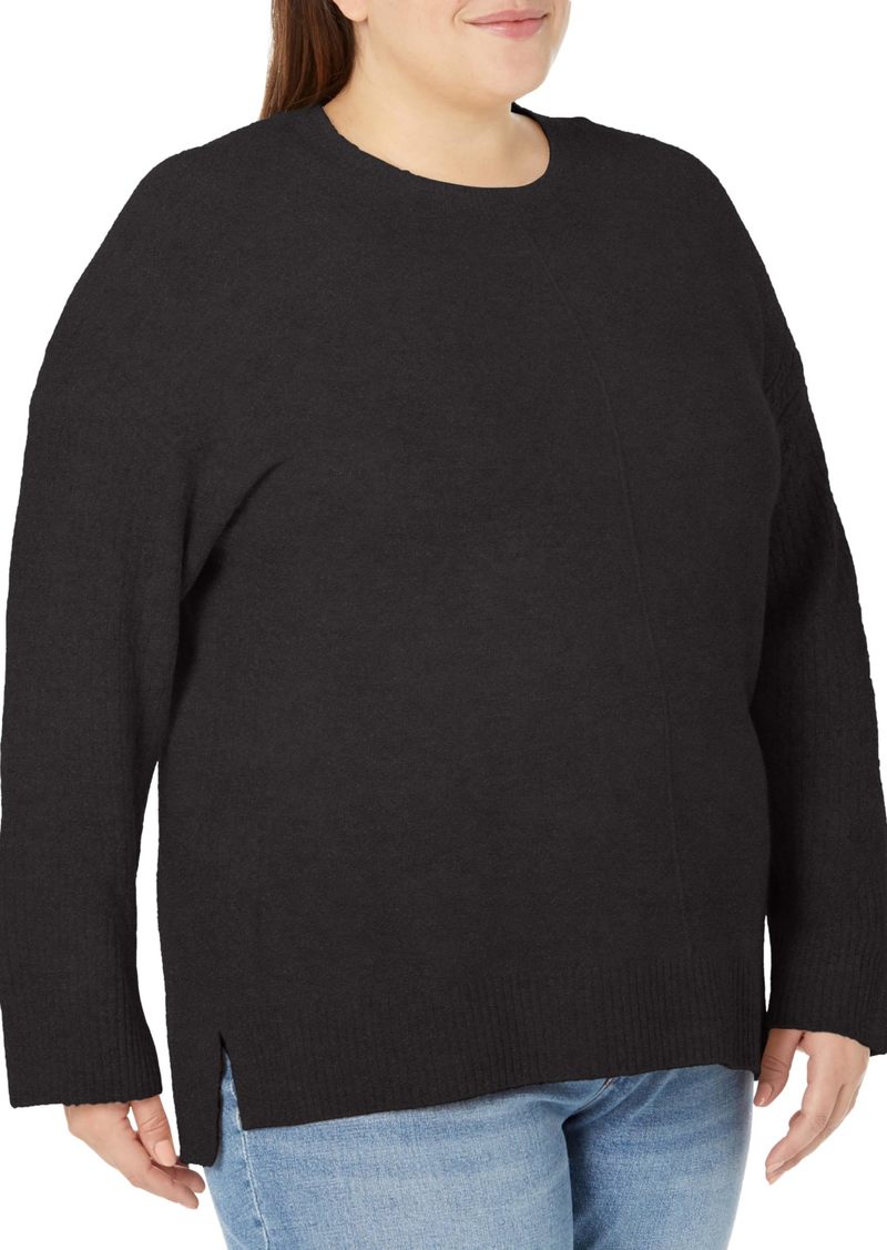 Calvin Klein Women's Plus Crew Neck Cable Sweater