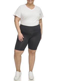 Calvin Klein Women's Plus High Waist Side Pocket 9" Compression Bike Short